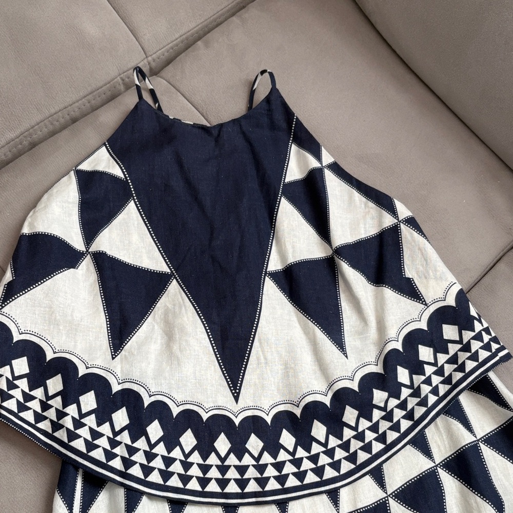 FARM Rio Navy and white/cream Geometric set (skirt and top) - Picture 2 of 10